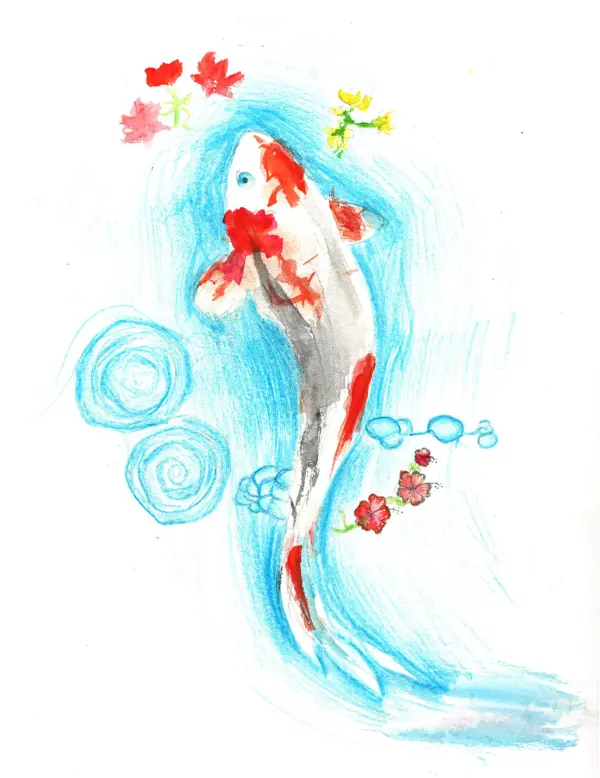 Koi Fish, a watercolor by a young artist